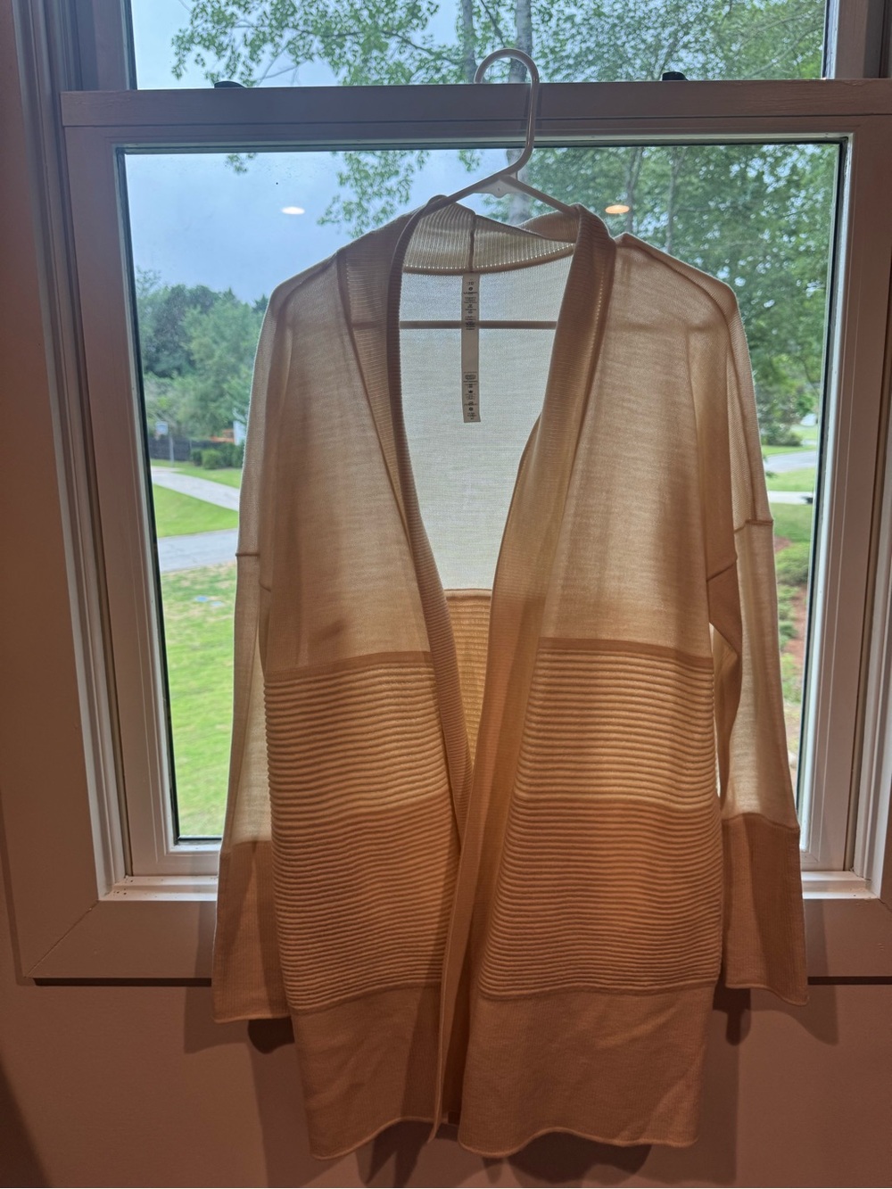 LuLulemom Cream Open-Front Women's Cardigan Sweater